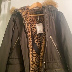 Olive green winter parka coat